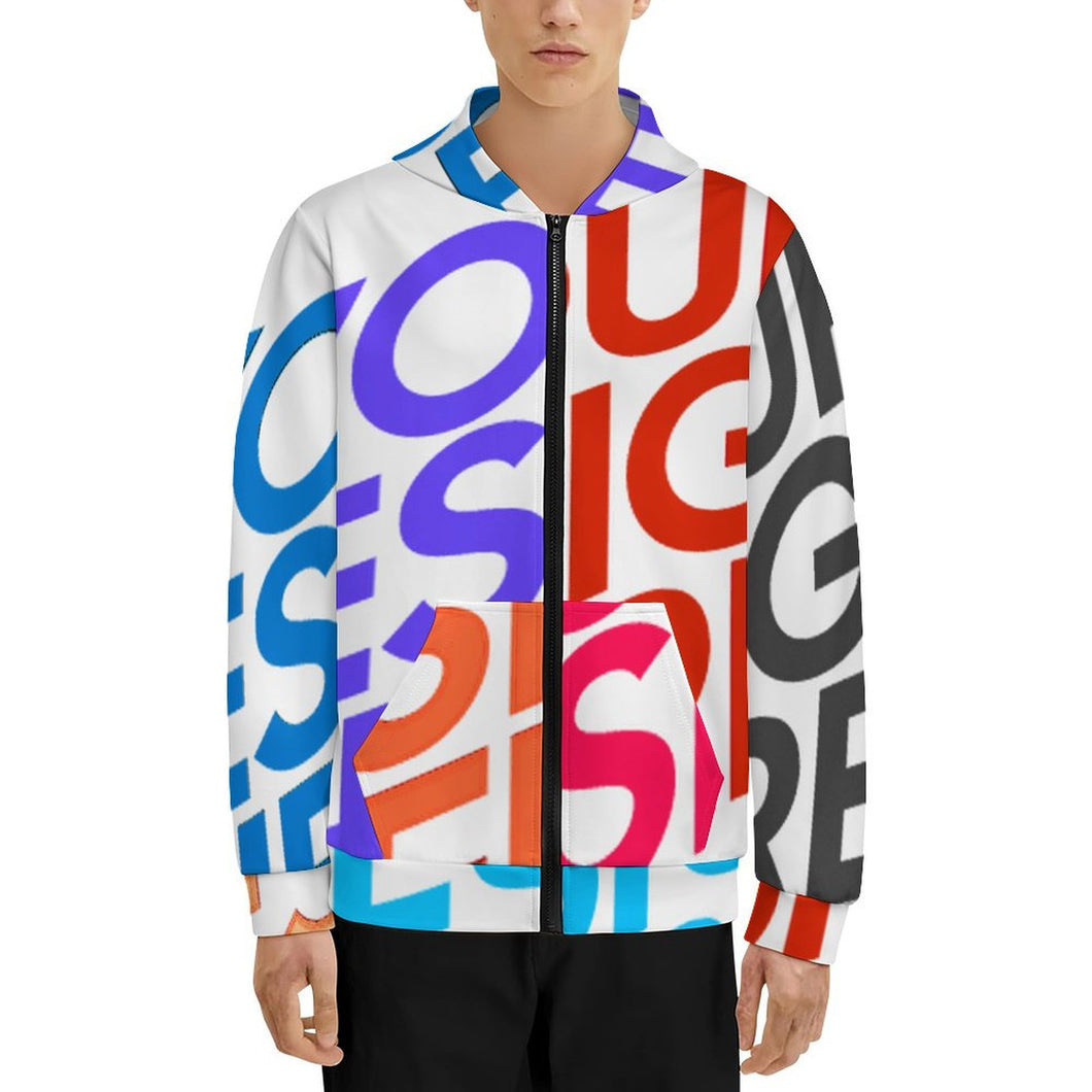 Sweat-shirt à capuche zippé pour adolescent LM516 personnalisée avec prénom motif texte (conception multi-images)