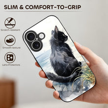 Charger l'image dans la galerie, Mobile Phone Case for Apple IPhone 18 Black Cat, Back, Watercolor, Natural Style IPhone 18

