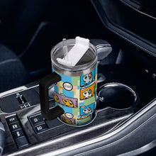 Charger l'image dans la galerie, Grand Mug Isotherme de Voyage Personnalisé avec Poignée et Paille
