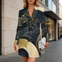 Charger l'image dans la galerie, Robe blazer cintrée à double boutonnage personnalisable pour femme

