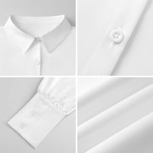 Charger l'image dans la galerie, Chemise satinée à manches bouffantes personnalisable pour femme
