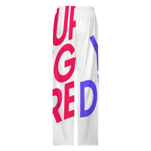 Charger l&#39;image dans la galerie, Pantalon de pyjama ample en pur coton pour homme imprimé intégral LM071 personnalisée avec prénom motif texte
