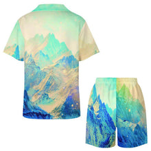 Charger l'image dans la galerie, Pyjama Satin Personnalisable Col Cubain Manches Courtes Femme
