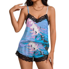 Charger l'image dans la galerie, Ensemble Pyjama Caraco Short Dentelle Personnalisable — Tissu Doux du XS au 2XL
