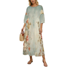 Charger l'image dans la galerie, High-waisted Babydoll Maxi Dress Garden
