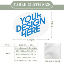 Charger l&#39;image dans la galerie, Nappe ovale imperméable en toile cirée JJ05191097 personnalisée avec prénom motif texte
