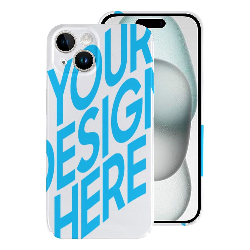 Coque de protection en plastique PC pour iPhone 15 personnalisée avec prénom motif texte