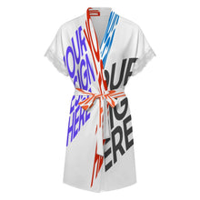 Charger l'image dans la galerie, Pyjama robe de chambre à orné de dentelle manches courtes avec ceinture SDS2517 personnalisé avec photo texte (conception d'images multiples)
