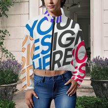 Charger l&#39;image dans la galerie, Veste courte à capuche en polaire pour femme MWL476 personnalisée avec prénom motif texte (conception une image)

