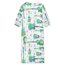 Charger l'image dans la galerie, Collar Shirt Long Skirt Guitar, Music, Notes, Green
