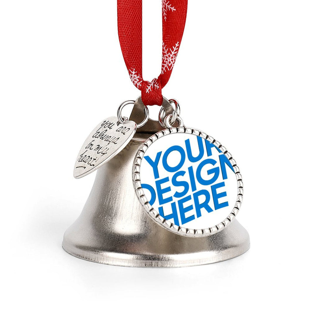 Cloche de noël décorations d'arbre de noël pendentif cloche en métal ornements suspendus personnalisé avec photo motif texte