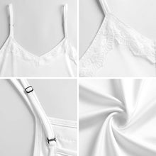 Charger l&#39;image dans la galerie, Pyjama chemise de nuit femme en dentelle LM669 personnalisé avec photo texte prénom
