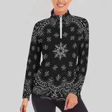 Charger l'image dans la galerie, Haut de Sport Femme 1/4 Zip Lycra : T-shirt Compression Manches Longues
