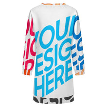 Charger l&#39;image dans la galerie, Robe pull femme manches longues LM565 personnalisée avec prénom motif texte (conception multi-images)
