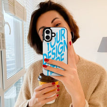 Charger l&#39;image dans la galerie, Étui de protection en cuir TPU pour iPhone 16 avec fonction support pour étui pliable personnalisée avec prénom motif texte
