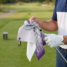 Charger l'image dans la galerie, Golf Towel with Hanging Loop Purple, Butterfly, Reed Style 41x61cm
