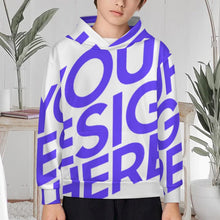 Charger l&#39;image dans la galerie, Sweat à capuche enfant sans cordon SDS127 personnalisé avec photo texte prénom (conception une image)
