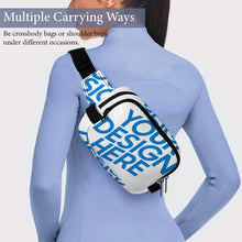 Charger l&#39;image dans la galerie, Sac banane carré double épaisseur XB0610007 pour homme et femme personnalisé avec photo texte prénom
