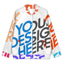 Charger l'image dans la galerie, Veste de baseball universitaire pour femme SDS2507 personnalisée avec prénom motif texte (conception multi-images)
