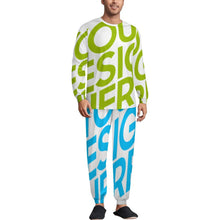 Charger l&#39;image dans la galerie, Pyjama col rond homme LM094 ensemble 2 pièces personnalisé avec photo texte prénom (conception une image)
