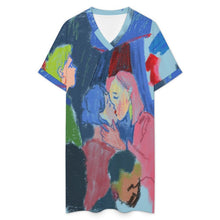Charger l'image dans la galerie, Robe Casual Femme Col V Manches à Revers — Personnalisable par Impression

