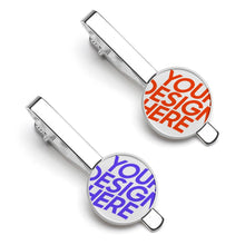 Charger l&#39;image dans la galerie, Pinces à cravate (lot de 2 avec différents motifs) personnalisée avec prénom motif texte
