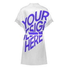 Charger l'image dans la galerie, Pyjama robe de chambre à orné de dentelle manches courtes avec ceinture SDS2517 personnalisé avec photo texte (impression image unique)
