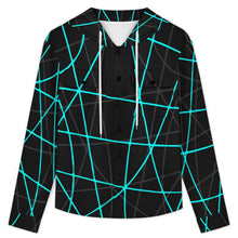 Charger l'image dans la galerie, Long Sleeved Hooded Shirt Jacket Line Curve
