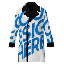 Charger l&#39;image dans la galerie, Trench-coat croisé pour homme avec col tailleur MWL510 personnalisée avec prénom motif texte
