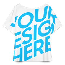 Charger l&#39;image dans la galerie, T-shirt ample à col en V pour femme NT65 personnalisé avec photo texte prénom (conception une image)
