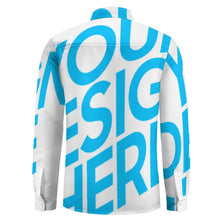 Charger l&#39;image dans la galerie, Chemise décontractée à manches longues pour homme LS en imitation lin avec poche personnalisé avec photo texte prénom (conception une image)
