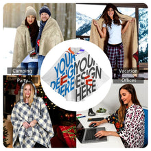 Charger l'image dans la galerie, Couverture à capuche unisexe NDP08 personnalisée avec prénom motif texte (conception multi-images)
