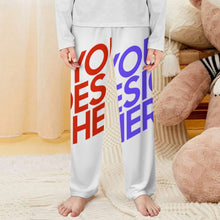 Charger l&#39;image dans la galerie, Pantalon de pyjama garçon / fille en pur coton D31P personnalisée avec prénom motif texte
