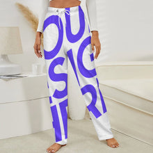 Charger l&#39;image dans la galerie, Pantalon de pyjama ample en peluche pour femme LM072 personnalisé avec photo texte prénom (conception une image)
