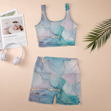 Charger l'image dans la galerie, Ensemble Yoga Côtelé Femme : Set Sport 2 Pièces &amp; Shorts
