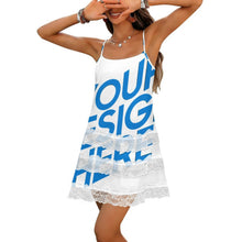 Charger l'image dans la galerie, Robe nuisette à bordure en dentelle pour femme SDS2520 personnalisé avec photo texte prénom (conception une image)
