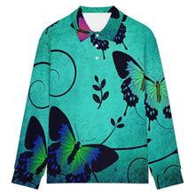 Charger l'image dans la galerie, Breathable Polo-Neck Long Sleeve T-Shirt Butterfly, Gothic
