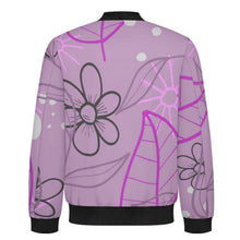 Charger l'image dans la galerie, Lightweight Pilot Jacket Purple, Hand Drawn, Flower, Line
