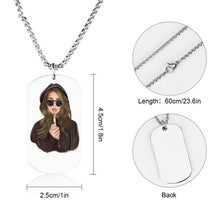 Charger l'image dans la galerie, Collier Plaque Militaire Personnalisable | Pendentif Photo en Acier
