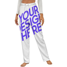 Charger l&#39;image dans la galerie, Pantalon de pyjama ample en peluche pour femme LM218 (motifs différents devant et derrière) personnalisé avec photo texte prénom
