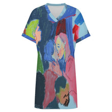 Charger l'image dans la galerie, Robe Casual Femme Col V Manches à Revers — Personnalisable par Impression
