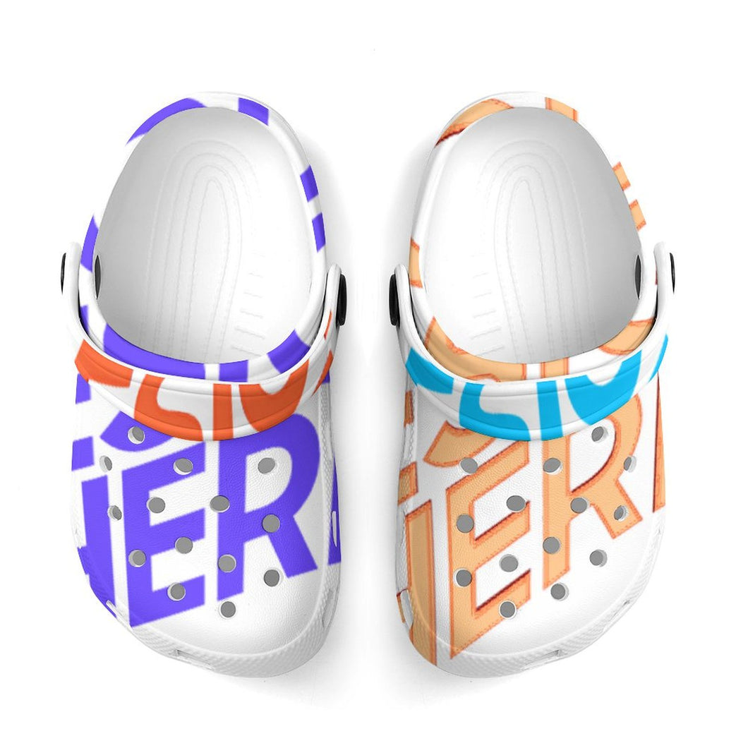 Chaussures enfant à trous personnalisé avec photo texte prénom