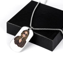 Charger l'image dans la galerie, Collier Plaque Militaire Personnalisable | Pendentif Photo en Acier
