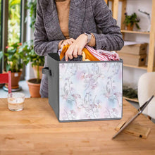 Charger l&#39;image dans la galerie, Boîte de rangement pliable en tissu Oxford personnalisé avec photo texte prénom
