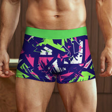 Charger l&#39;image dans la galerie, Boxer homme SDS025 imprimé en pur coton avec large ceinture élastique personnalisé avec photo texte prénom
