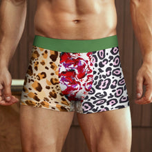 Charger l&#39;image dans la galerie, Boxer homme avec ceinture en soie glacée SDS025 personnalisée avec prénom motif texte (conception multi-images)
