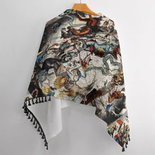 Charger l&#39;image dans la galerie, Cape pochon tricot à franges ample personnalisée avec logo motif texte photo (impression des multi-images)
