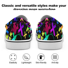 Charger l&#39;image dans la galerie, Chaussures en toile unisexes basses style voile personnalisé avec photo texte prénom
