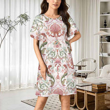 Charger l&#39;image dans la galerie, Chemise de nuit ample à manches courtes pour femme LM413 personnalisé avec photo texte prénom
