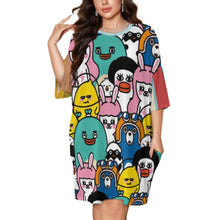 Charger l&#39;image dans la galerie, Chemise de nuit pyjama ample grande taille en soie glacée pour femme LM475 personnalisée avec prénom motif texte (conception multi-images)
